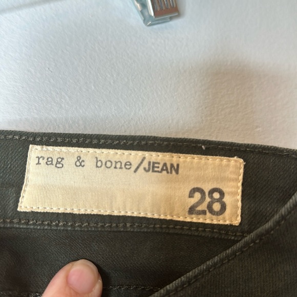 RAG & BONE JEANS SIZE 28 GREEN THE DRE JEANS AGED DARK OLIVE GREEN - Picture 3 of 7